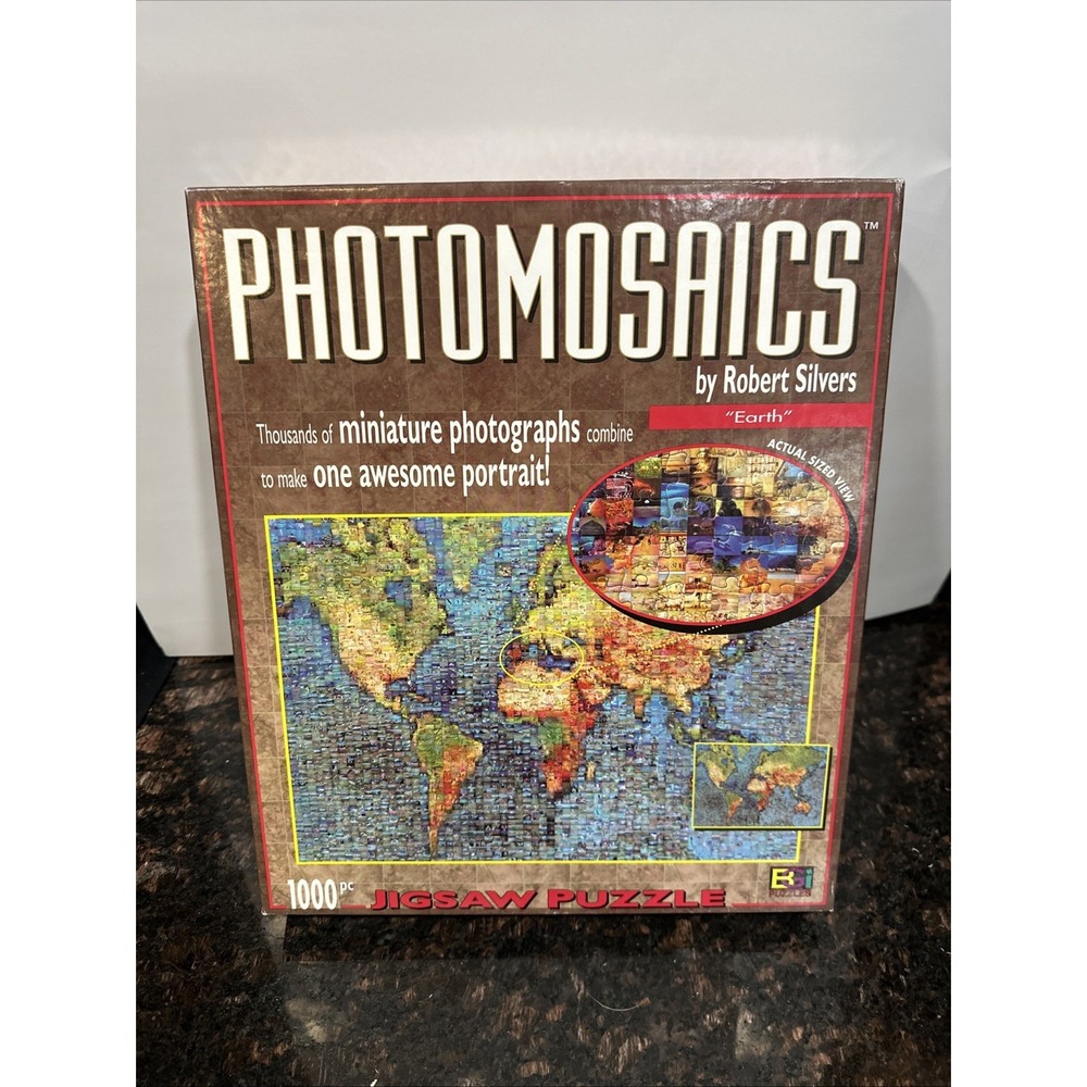 Photomosaics Earth 1000 piece Puzzle Robert Silvers - Sealed New 20.25” X 28.50”